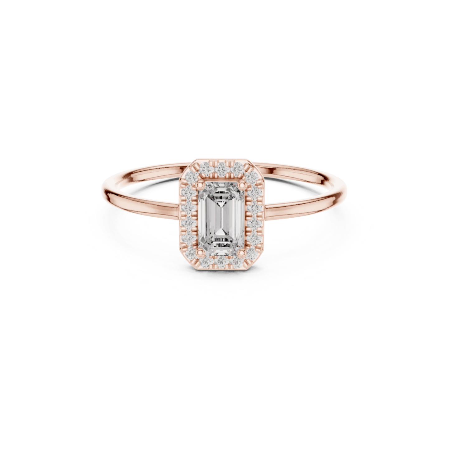 Round / Emerald Cut Diamond Ring 14 K Yellow Gold Ring For Wommen |pure carat