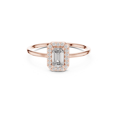 Round / Emerald Cut Diamond Ring 14 K Yellow Gold Ring For Wommen |pure carat
