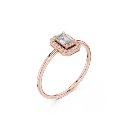 Round / Emerald Cut Diamond Ring 14 K Yellow Gold Ring For Wommen |pure carat