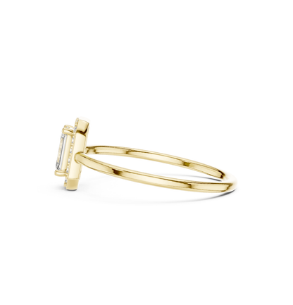 Round / Emerald Cut Diamond Ring 14 K Yellow Gold Ring For Wommen |pure carat
