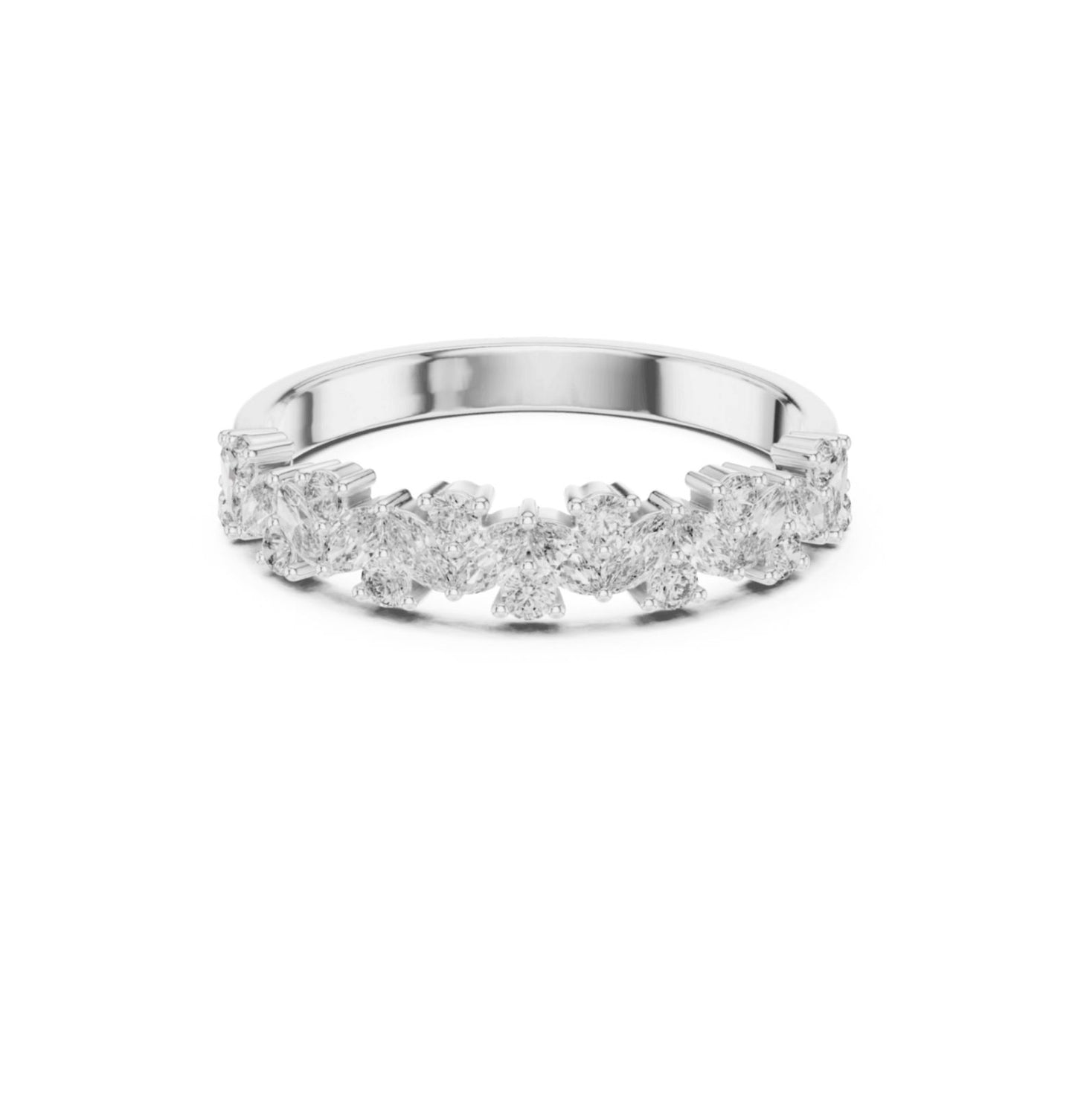 Round & Marquise Cut Diamond Rose Gold 14 K Ring For Wommen |pure carat