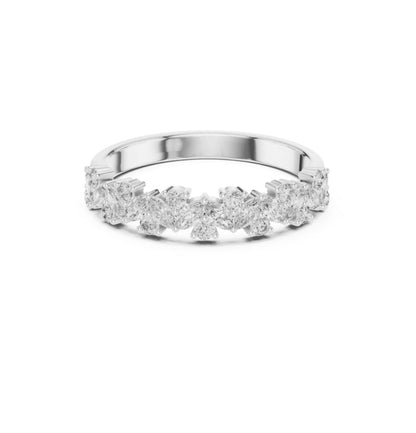 Round & Marquise Cut Diamond Rose Gold 14 K Ring For Wommen |pure carat