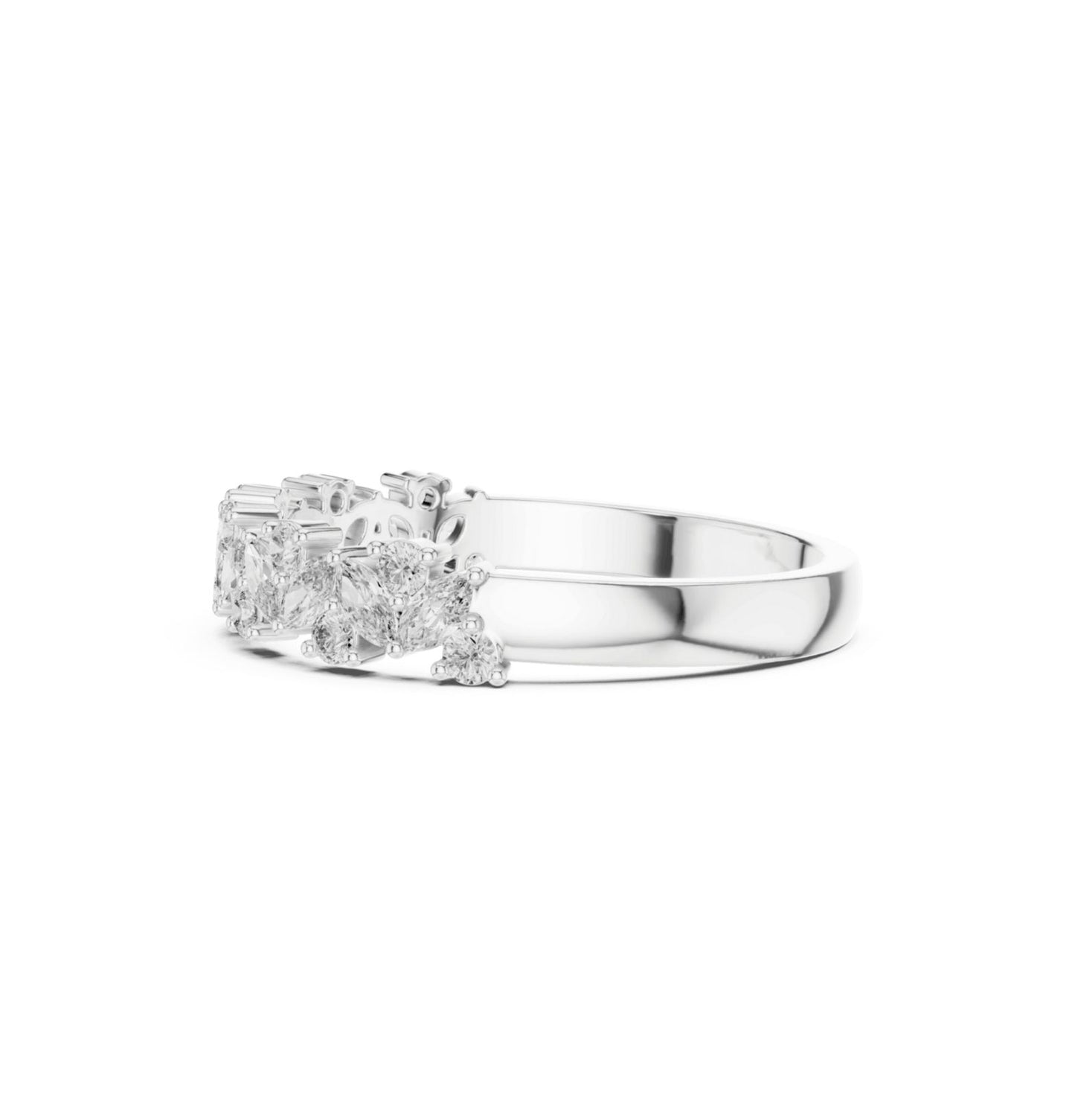 Round & Marquise Cut Diamond Rose Gold 14 K Ring For Wommen |pure carat
