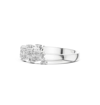 Round & Marquise Cut Diamond Rose Gold 14 K Ring For Wommen |pure carat
