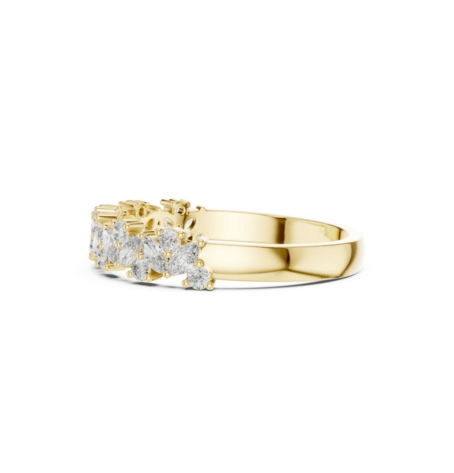 Round & Marquise Cut Diamond Rose Gold 14 K Ring For Wommen |pure carat