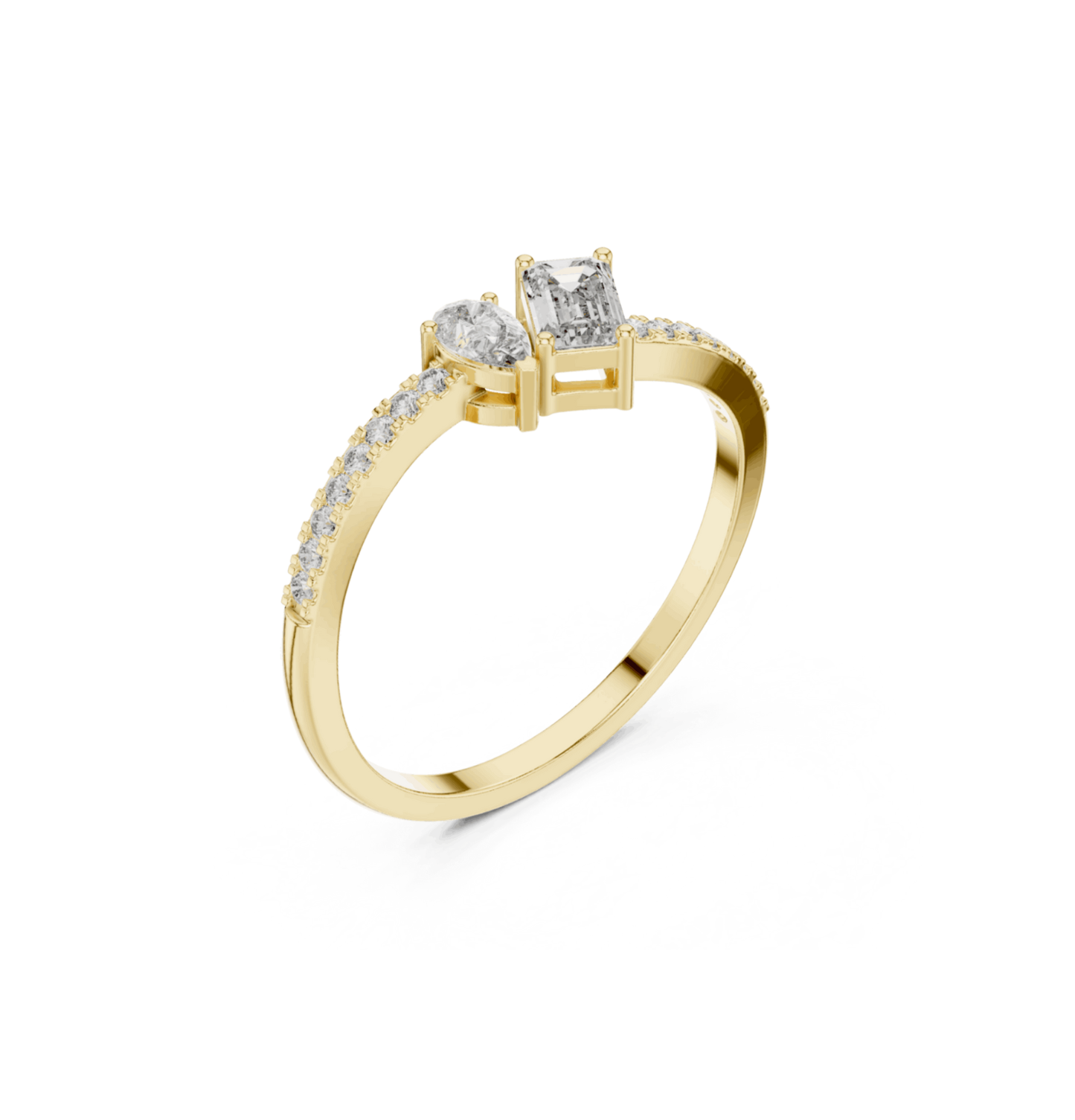 PRS/MRQ Cut Diamond Ring 14 K Yellow Gold Ring For Wommen |pure carat