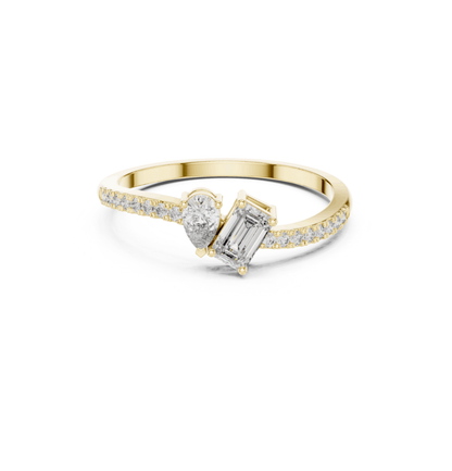 PRS/MRQ Cut Diamond Ring 14 K Yellow Gold Ring For Wommen |pure carat