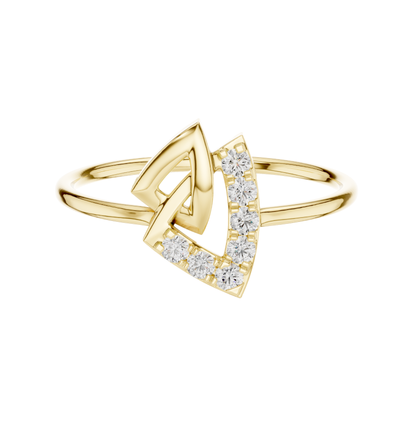 Round Cut Diamond Ring 14 K Yellow Gold Ring For Wommen |pure carat