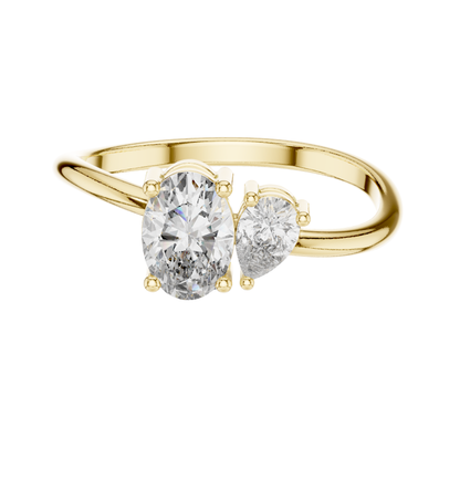 PRS/Oval  Cut Diamond Ring 14 K Yellow Gold Ring For Wommen |pure carat