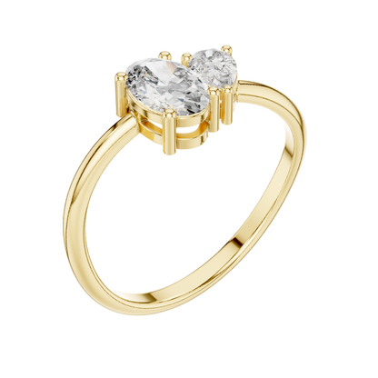 PRS/Oval  Cut Diamond Ring 14 K Yellow Gold Ring For Wommen |pure carat