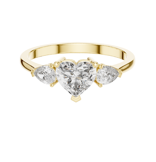 Heart/PRS  Cut Diamond Ring 14 K Yellow Gold Ring For Wommen |pure carat