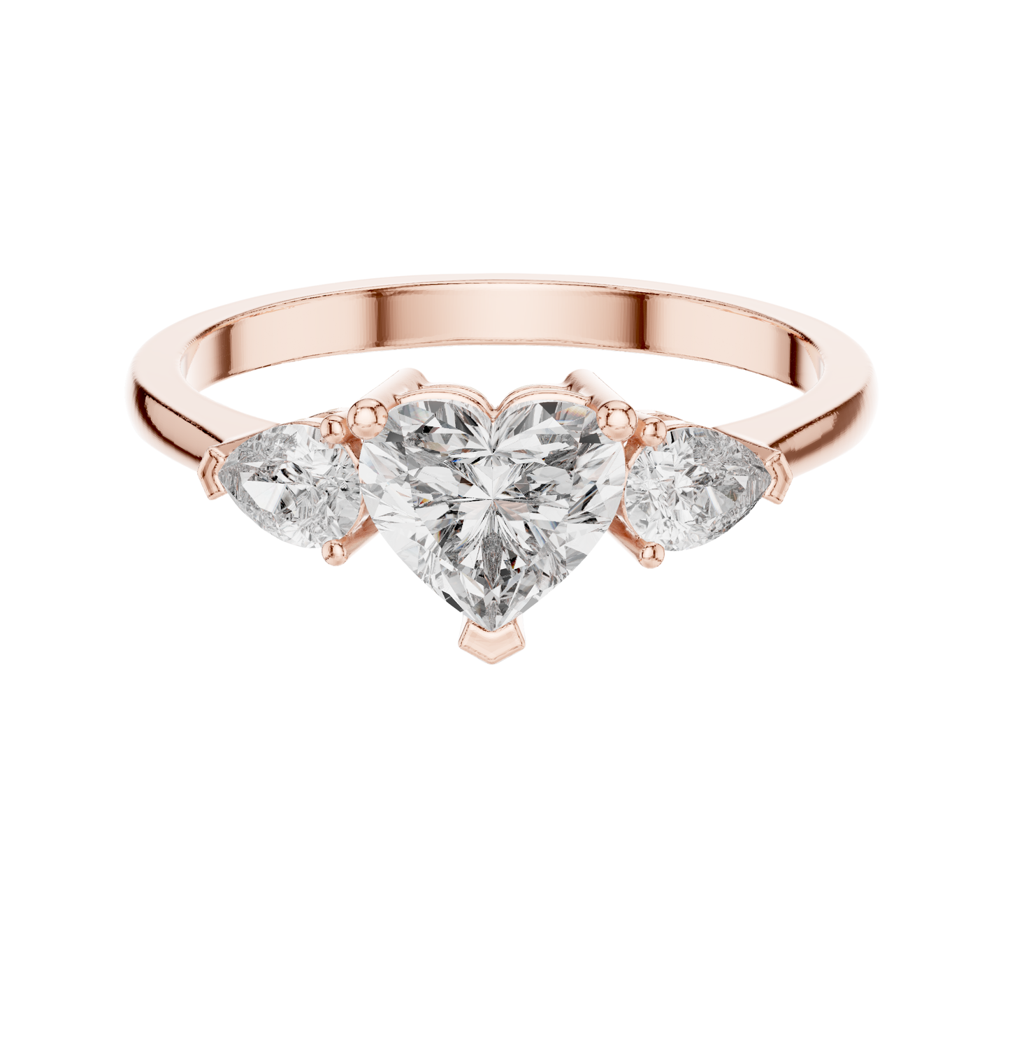 Heart/PRS  Cut Diamond Ring 14 K Yellow Gold Ring For Wommen |pure carat