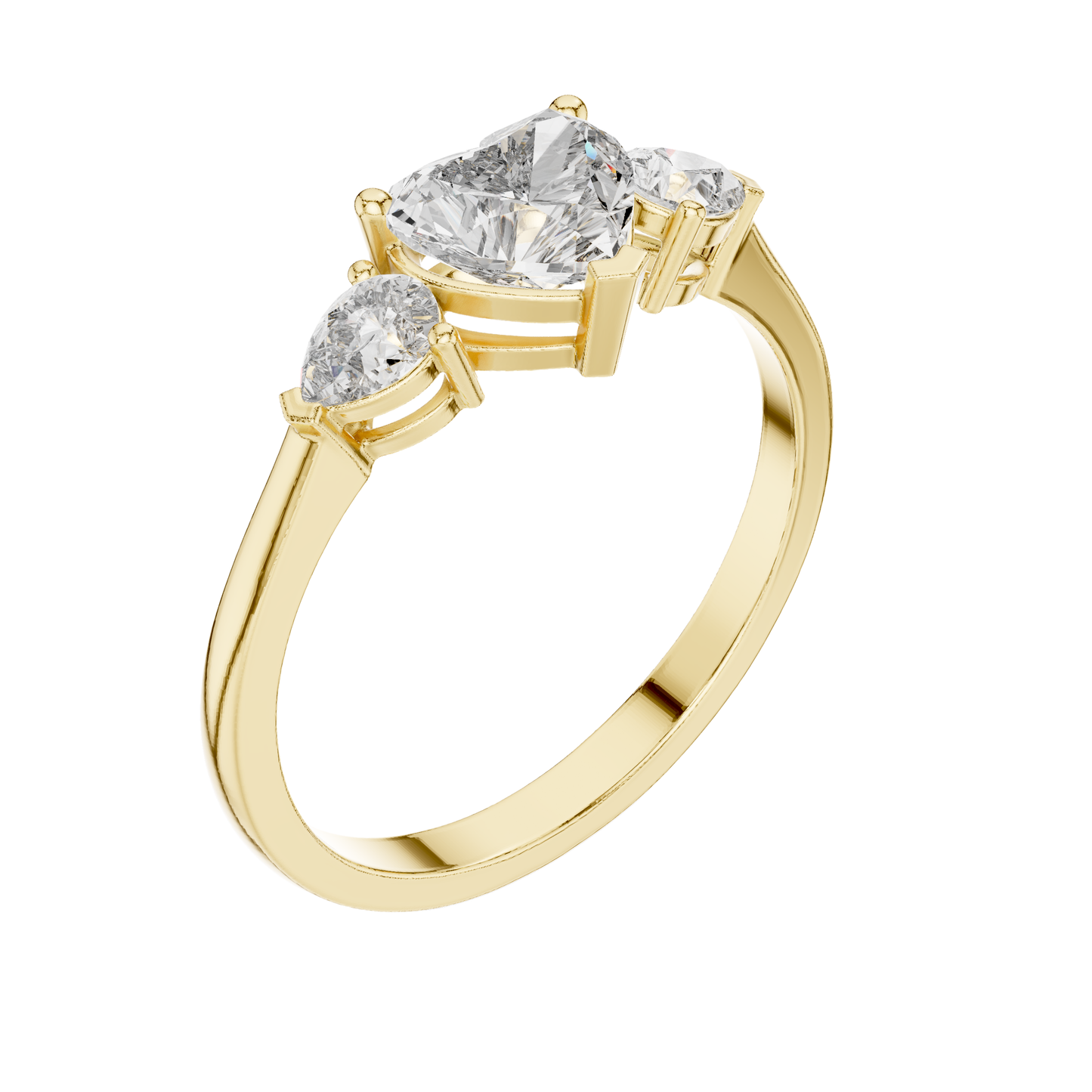 Heart/PRS  Cut Diamond Ring 14 K Yellow Gold Ring For Wommen |pure carat