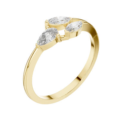 Mrq/Prs Cut Dimound Ring 14 K Yellow Gold Ring For Wommen - pure carat
