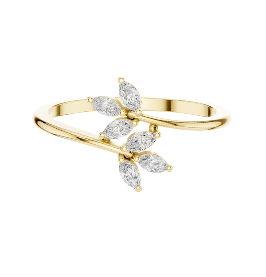 MRQ Cut Diamond Ring 14 K Pink Gold Ring For Wommen |pure carat