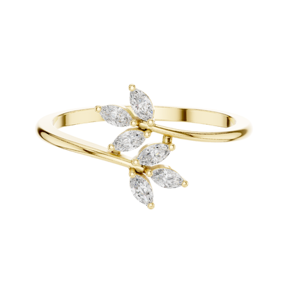 MRQ Cut Diamond Ring 14 K Pink Gold Ring For Wommen |pure carat