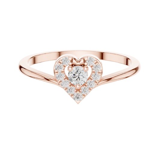 Heart shape  Round Cut Diamond Ring 14 K Yellow Gold Ring For Wommen |pure carat