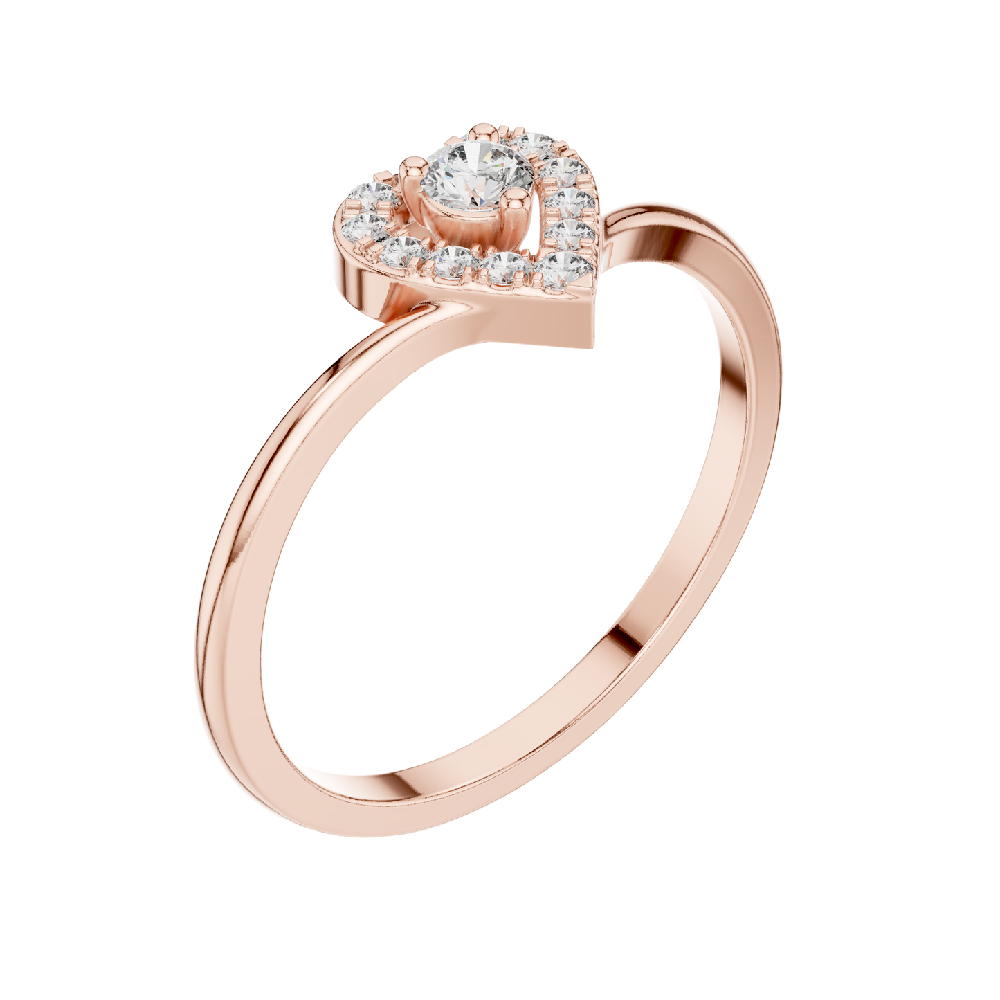 Heart shape  Round Cut Diamond Ring 14 K Yellow Gold Ring For Wommen |pure carat