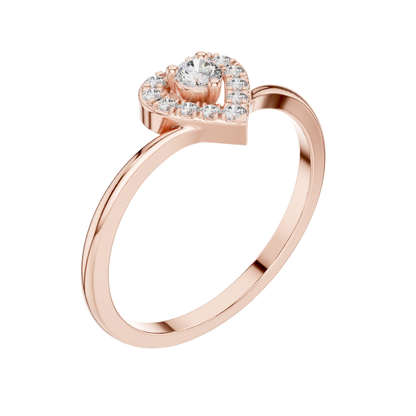 Heart shape  Round Cut Diamond Ring 14 K Yellow Gold Ring For Wommen |pure carat