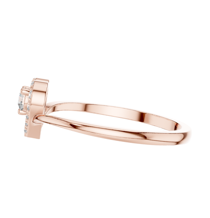 Heart shape  Round Cut Diamond Ring 14 K Yellow Gold Ring For Wommen |pure carat