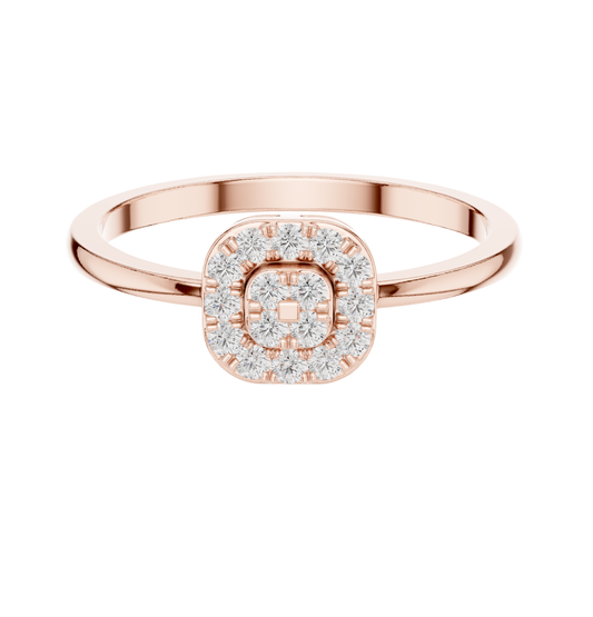 Round Cut Diamond Ring 14 K Pink Gold Ring For Wommen |pure carat
