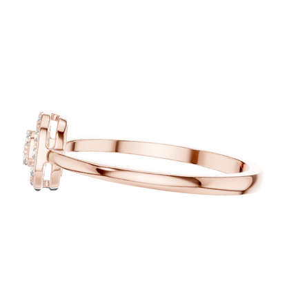 Round Cut Diamond Ring 14 K Pink Gold Ring For Wommen |pure carat