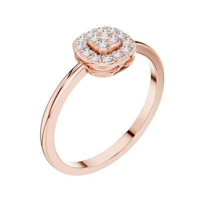Round Cut Diamond Ring 14 K Pink Gold Ring For Wommen |pure carat