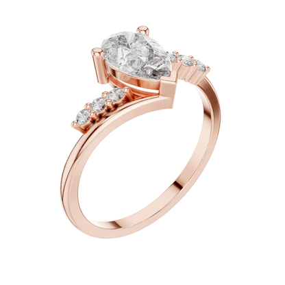 PRS Cut Dimond Ring 14 K Yellow Gold Ring For Wommen -pure carat