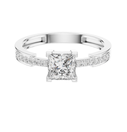 princess Cut Dimond Ring 14 K Yellow Gold Ring For Wommen -pure carat