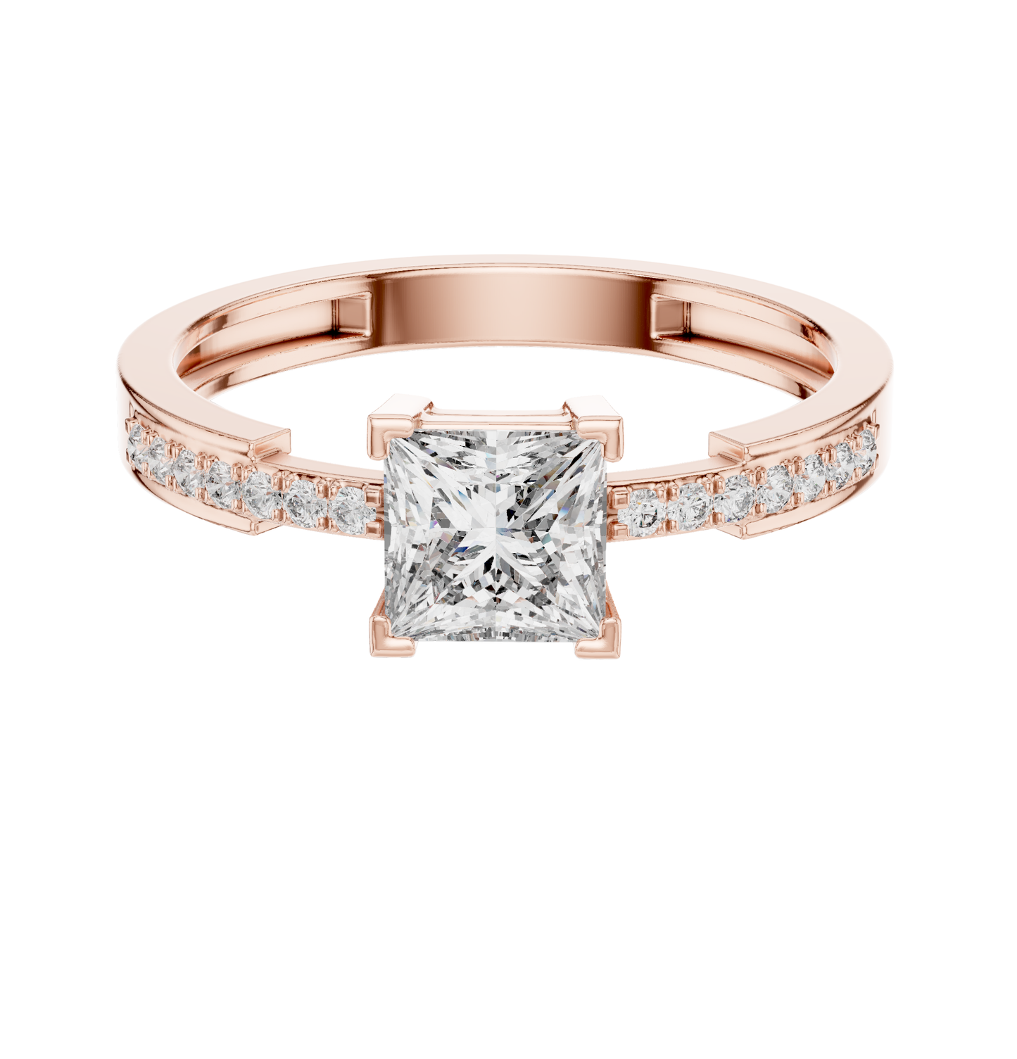 princess Cut Dimond Ring 14 K Yellow Gold Ring For Wommen -pure carat