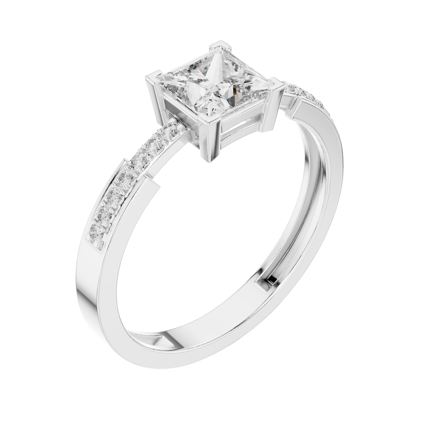 princess Cut Dimond Ring 14 K Yellow Gold Ring For Wommen -pure carat