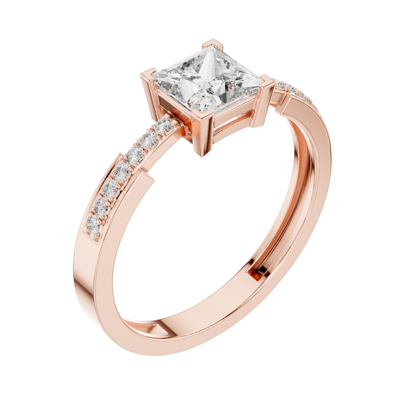 princess Cut Dimond Ring 14 K Yellow Gold Ring For Wommen -pure carat