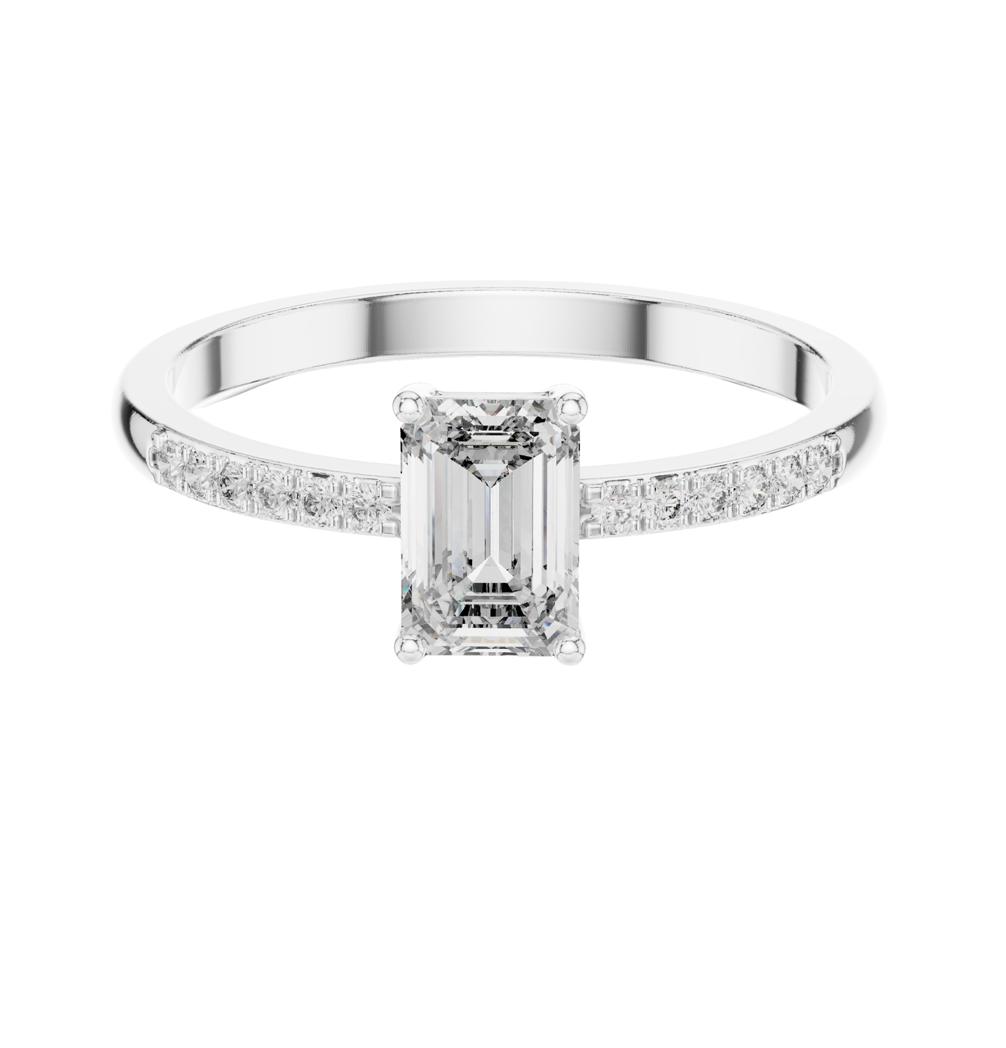 Emarald Cut Dimond Ring 14 K Yellow Gold Ring For Wommen -pure carat