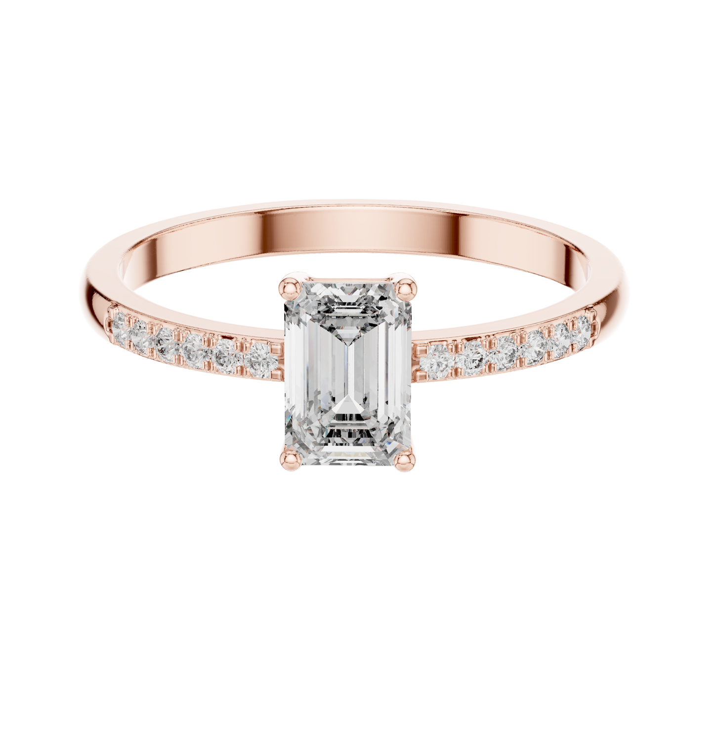 Emarald Cut Dimond Ring 14 K Yellow Gold Ring For Wommen -pure carat