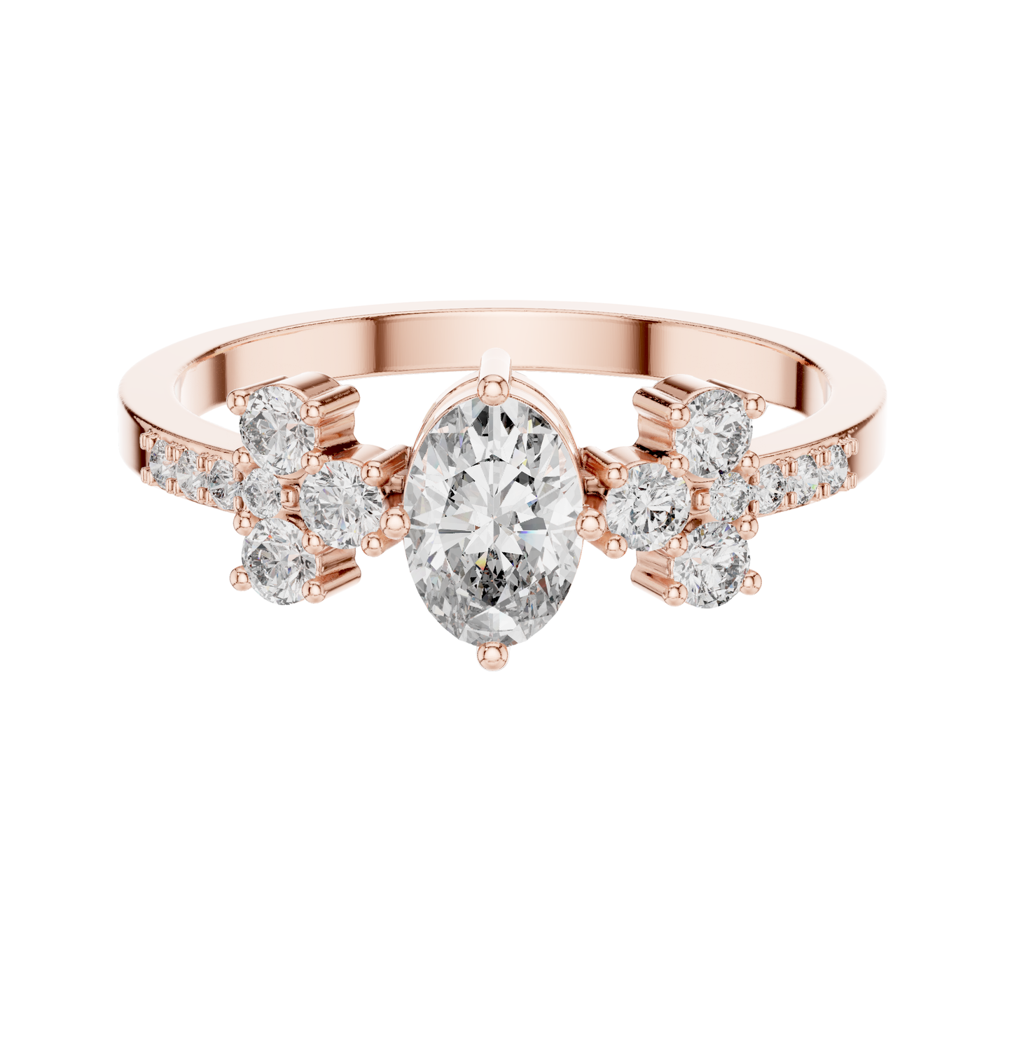 Oval Cut Diamond Ring 14 K Yellow Gold Ring For Wommen -pure carat