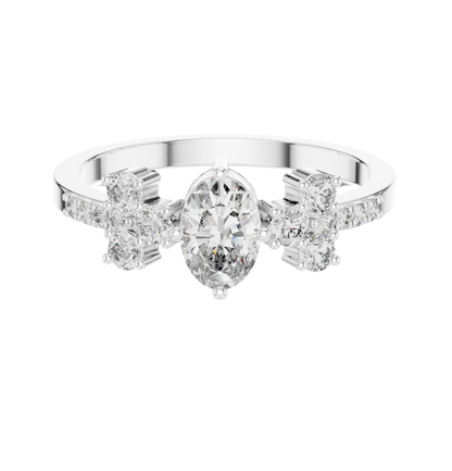 Oval Cut Diamond Ring 14 K Yellow Gold Ring For Wommen -pure carat