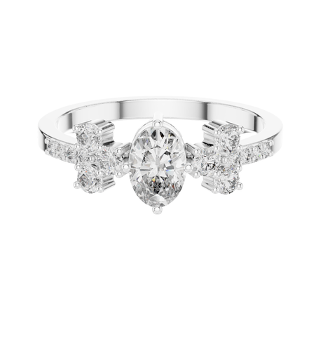 Oval Cut Diamond Ring 14 K Yellow Gold Ring For Wommen -pure carat