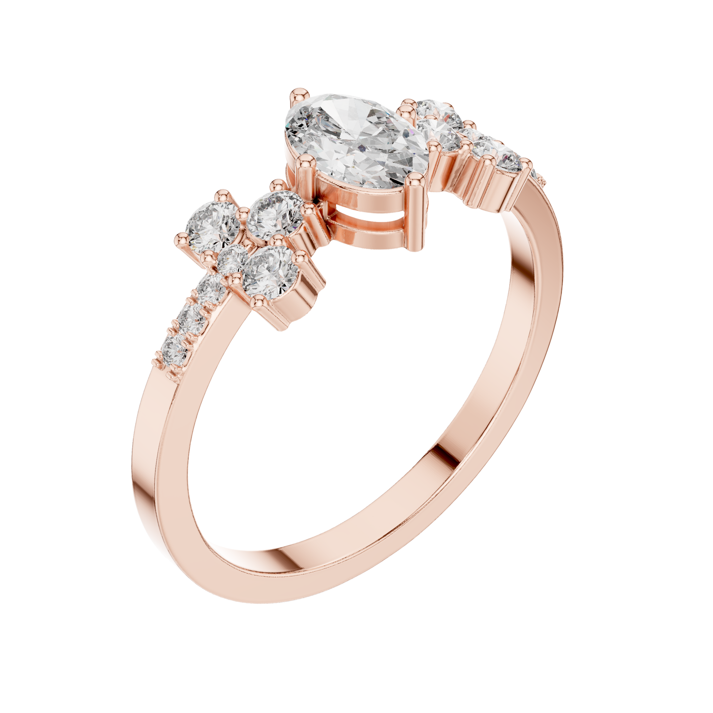 Oval Cut Diamond Ring 14 K Yellow Gold Ring For Wommen -pure carat