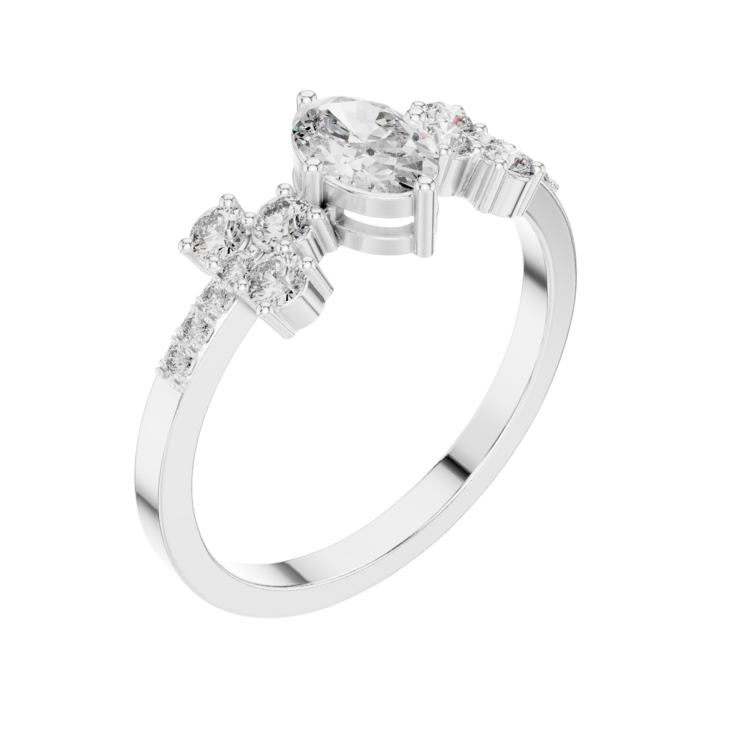 Oval Cut Diamond Ring 14 K Yellow Gold Ring For Wommen -pure carat