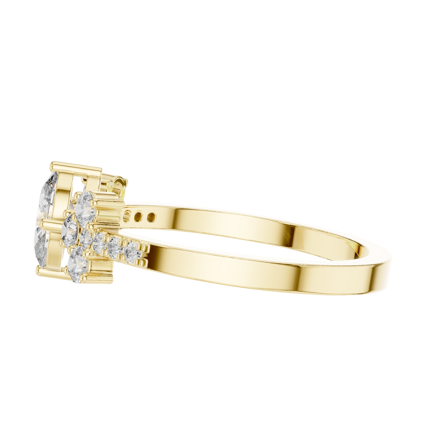 Oval Cut Diamond Ring 14 K Yellow Gold Ring For Wommen -pure carat
