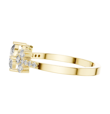 Oval Cut Diamond Ring 14 K Yellow Gold Ring For Wommen -pure carat