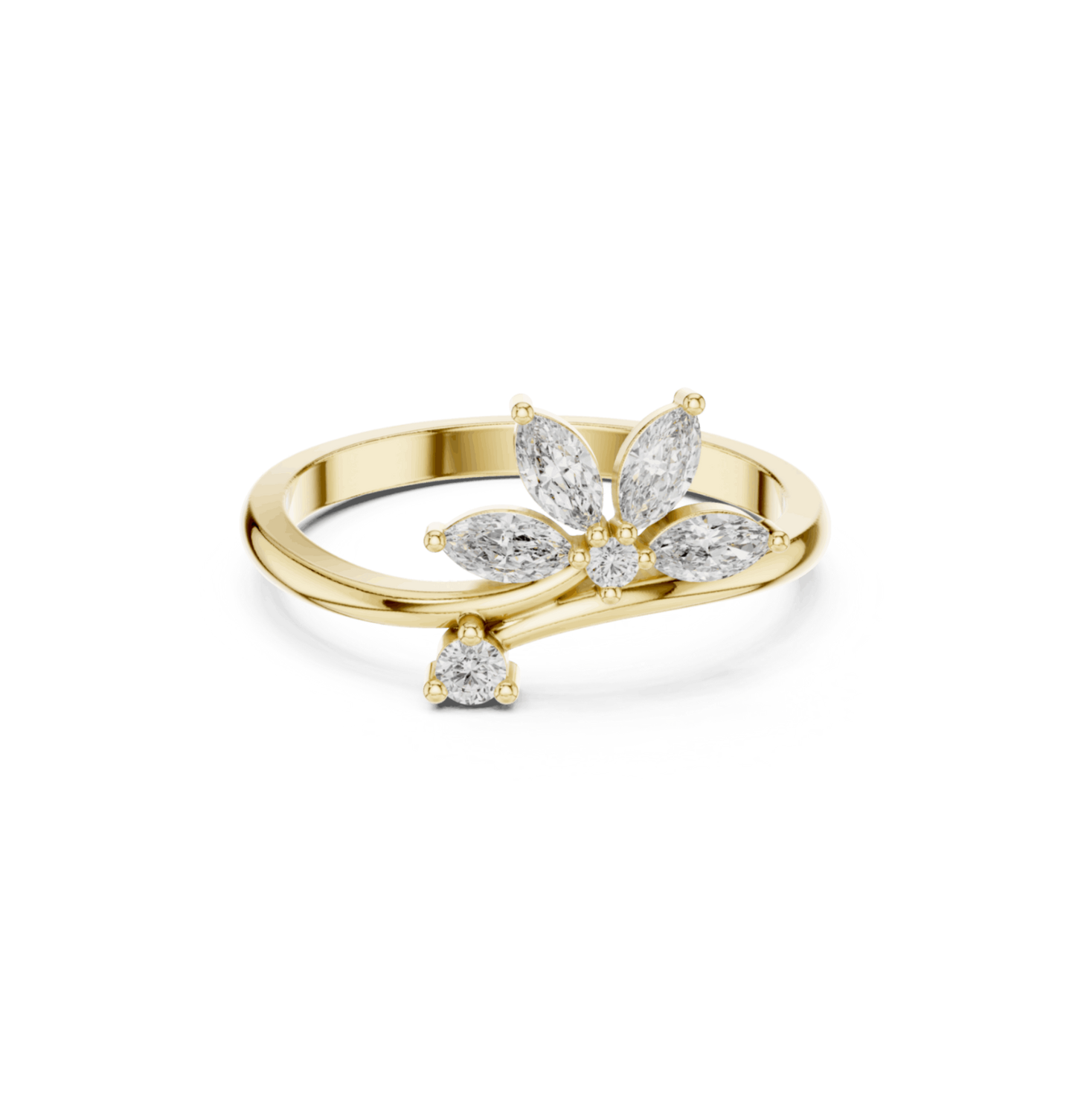 MRQ / Round Cut Diamond Yellow Gold 14 K White Earring For Wommen |pure carat