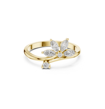 MRQ / Round Cut Diamond Yellow Gold 14 K White Earring For Wommen |pure carat