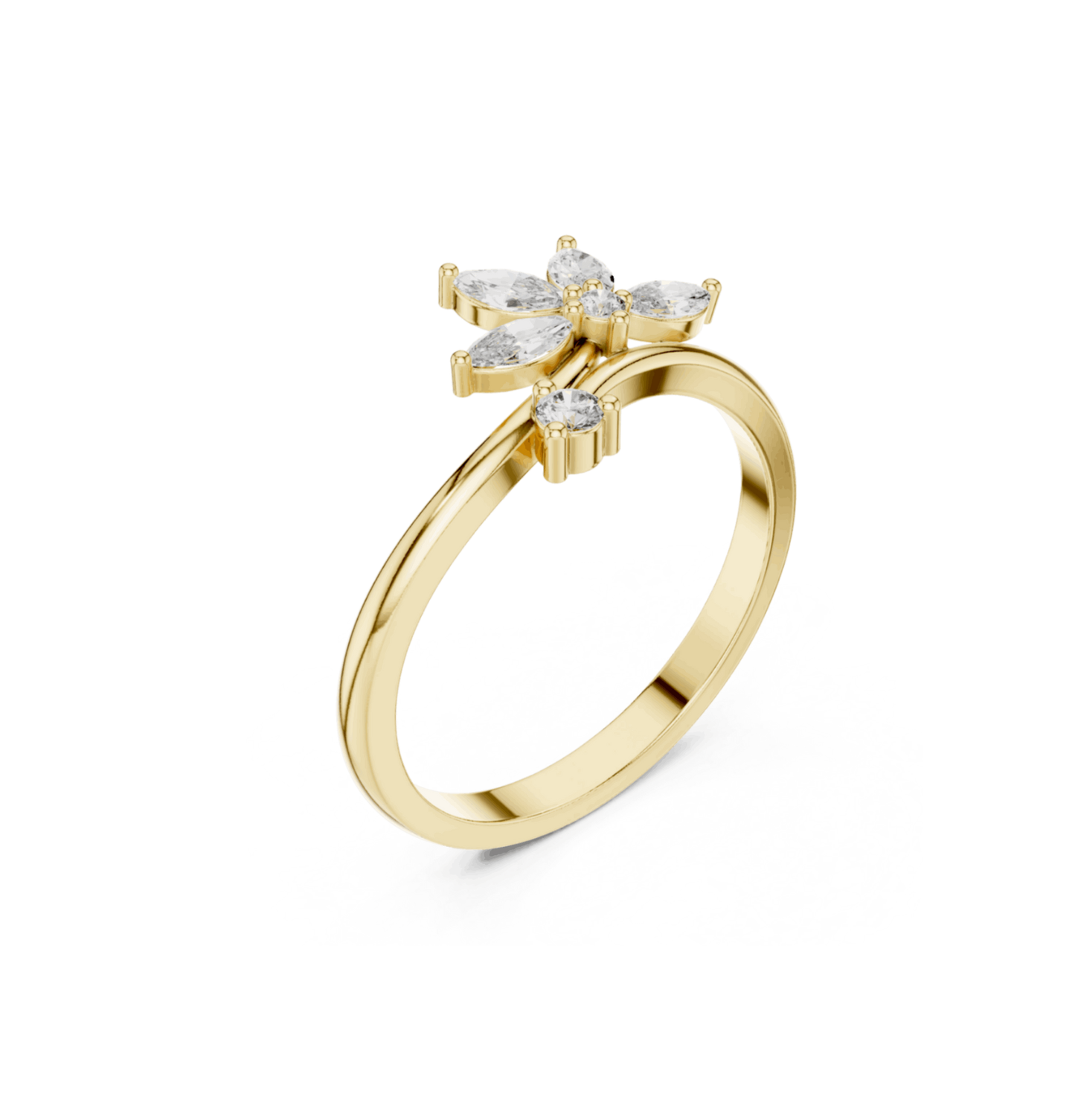 MRQ / Round Cut Diamond Yellow Gold 14 K White Earring For Wommen |pure carat
