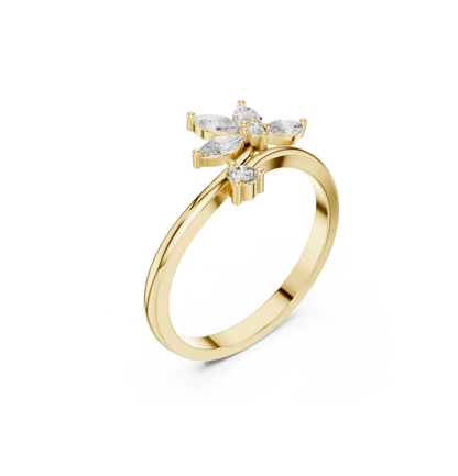 MRQ / Round Cut Diamond Yellow Gold 14 K White Earring For Wommen |pure carat
