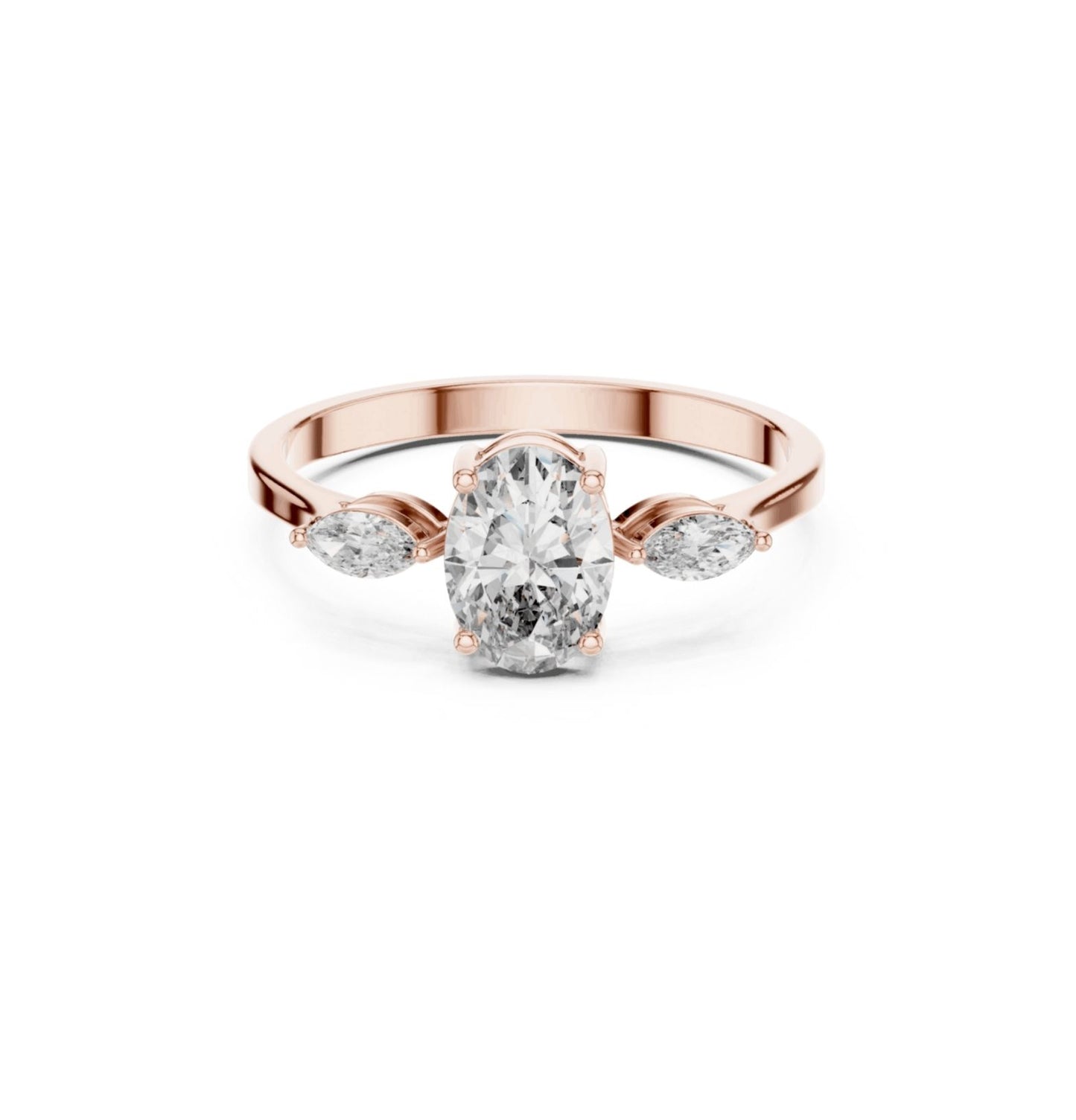 Oval / MRQ Cut Diamond Yellow Gold 14 K Ring For Wommen |pure carat