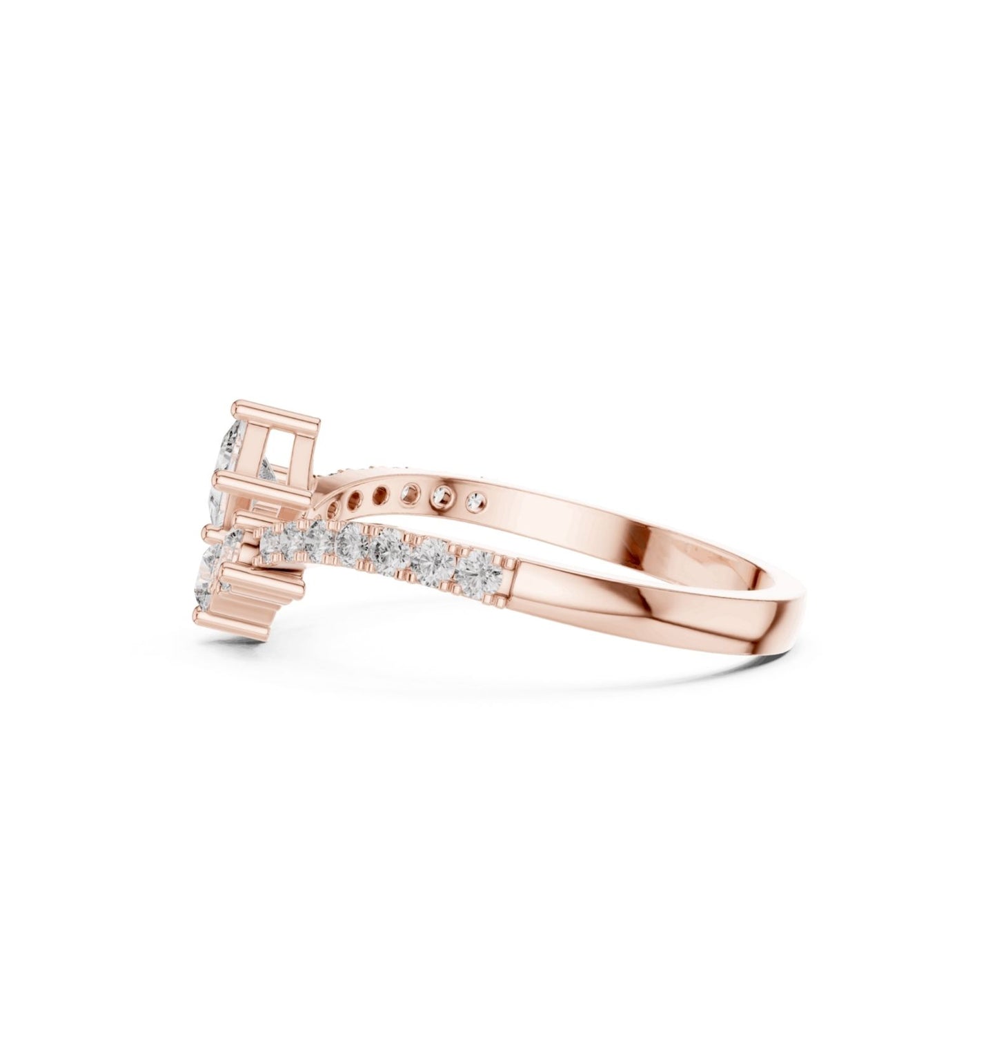 Round / Princess Cut Diamond Rose Gold 14 K Ring For Wommen |pure carat