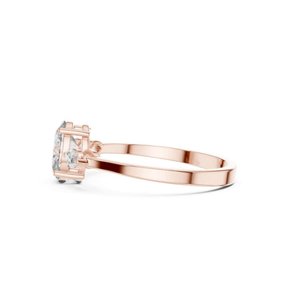 Oval / MRQ Cut Diamond Yellow Gold 14 K Ring For Wommen |pure carat