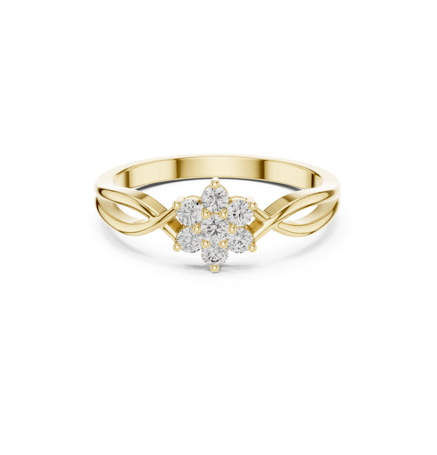 Round Cut Diamond Yellow Gold 14 K Ring For Wommen |pure carat