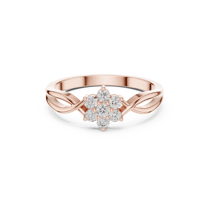 Round Cut Diamond Yellow Gold 14 K Ring For Wommen |pure carat